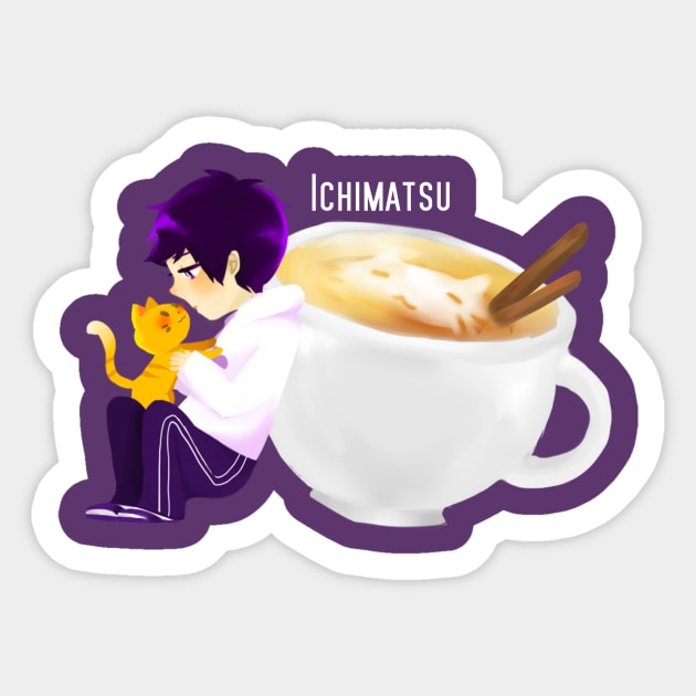 Matsuno-bucks Ichimatsu Latte Sticker by shootingstarsaver@gmail.com